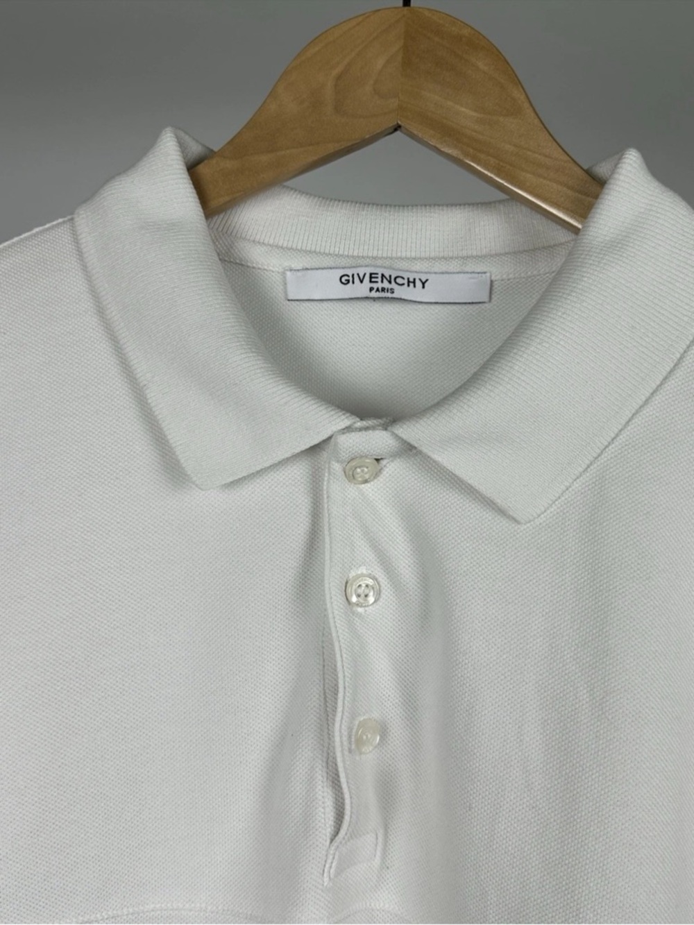 Givenchy White Upside Down Logo Embroidered Polo Shirt Slim Fit XL - Picture 3 of 7